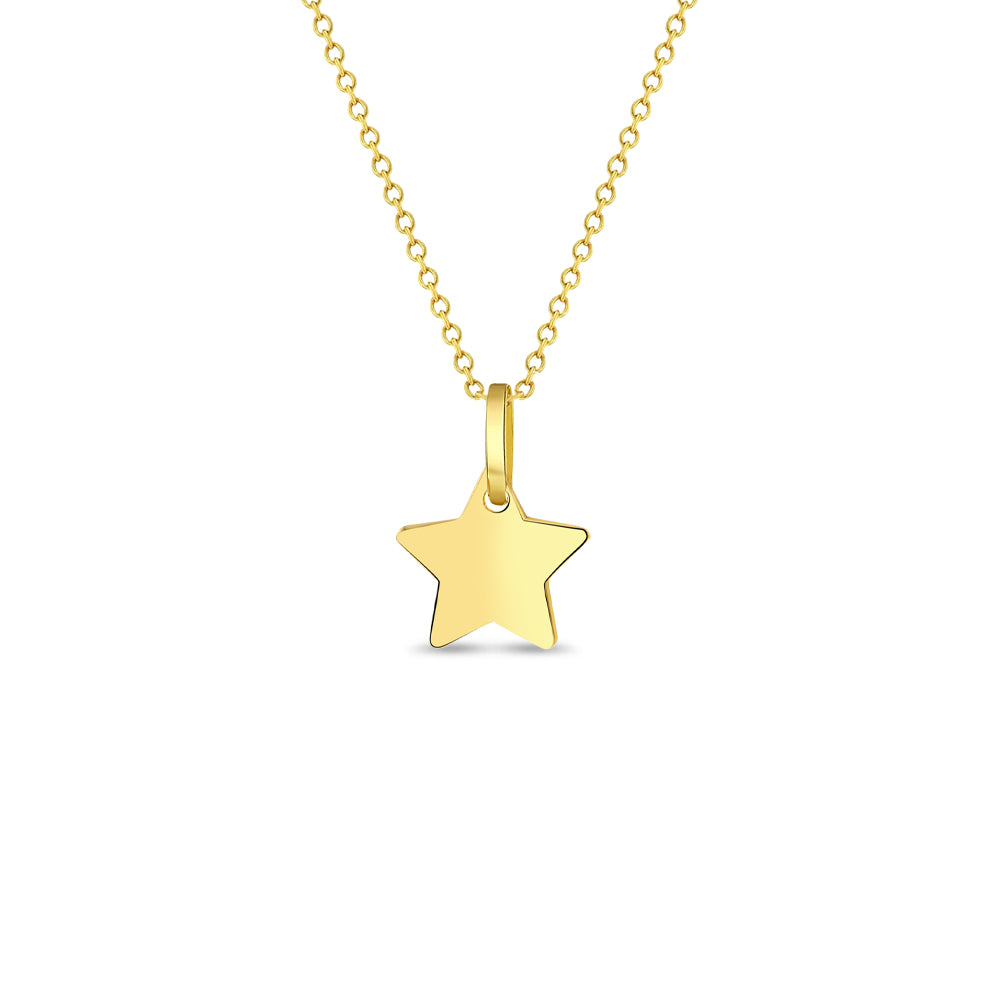 14k Gold Polished Star Kids / Children's / Girls Pendant/Necklace