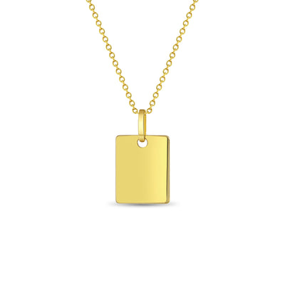 14k Gold Square Tag Women's Pendant/Necklace