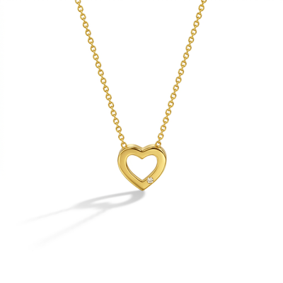 14k Gold Chain Through Heart Kids / Girls Pendant