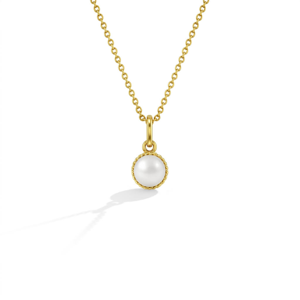 14k Gold Freshwater Cultured Pearl Drop Kids / Girls Pendant