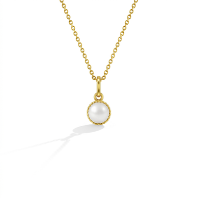 14k Gold Freshwater Cultured Pearl Drop Kids / Girls Pendant