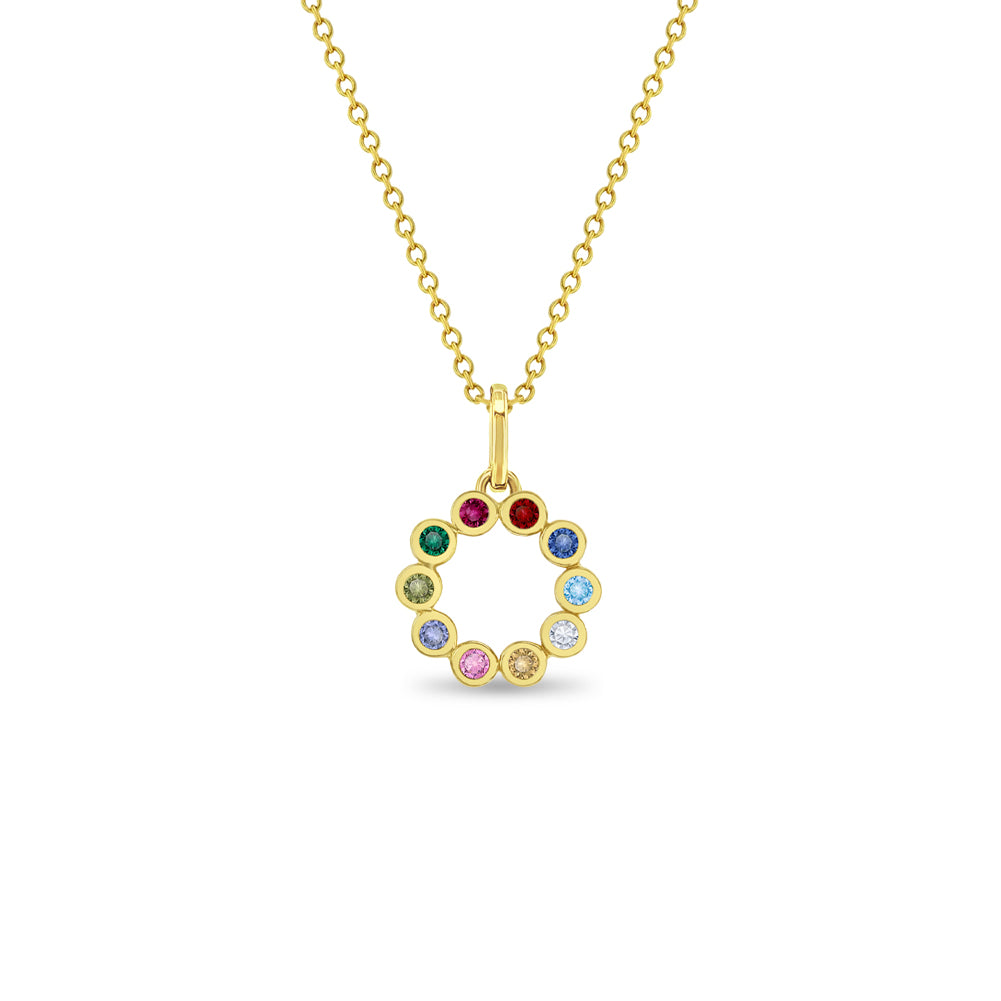 14k Gold Multicolored Openwork Kids / Teen Pendant/Necklace