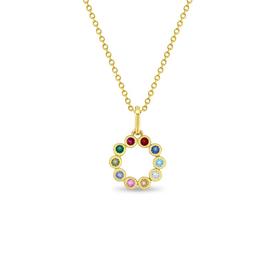14k Gold Multicolored Openwork Kids / Teen Pendant/Necklace