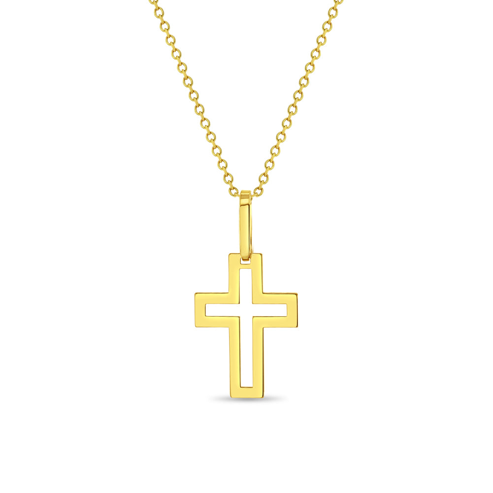 14k Gold Bold Cross Kids / Boy's / Boys Pendant/Necklace