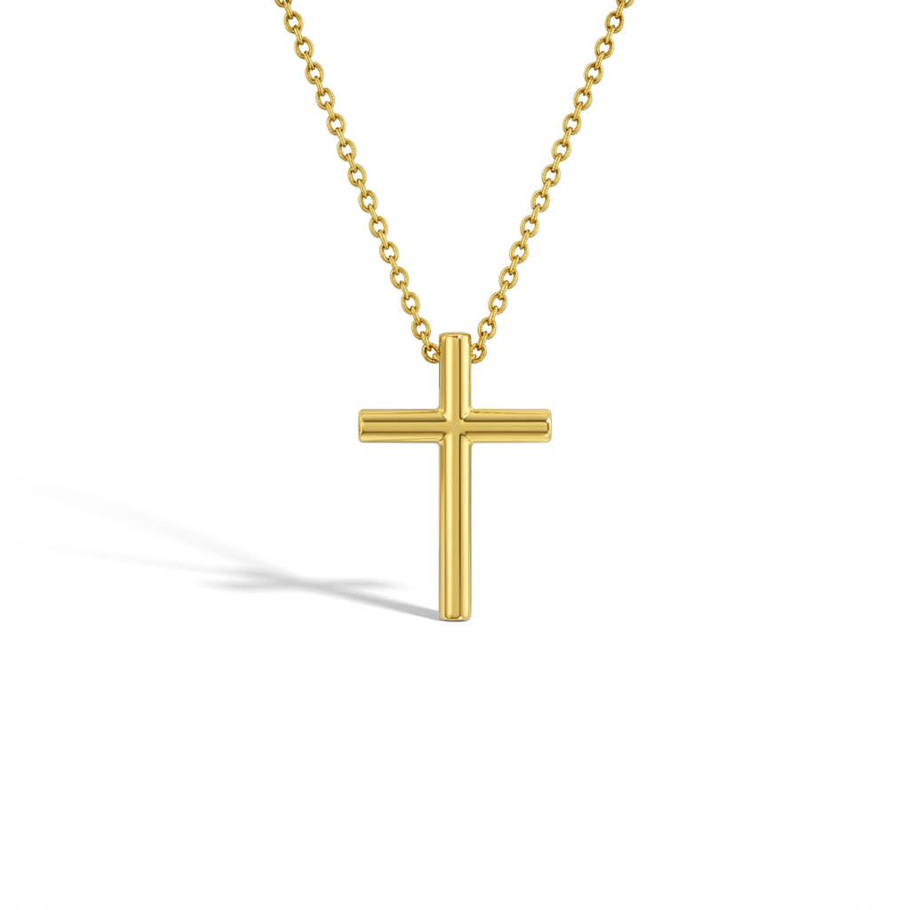 14k Gold Thin Tube Cross Kids / Children's / Girls Pendant