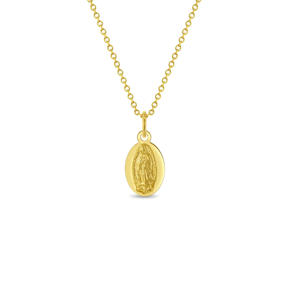 14k Our Lady of Guadalupe Coin Gold Kids / Children's / Girls Pendant/Necklace