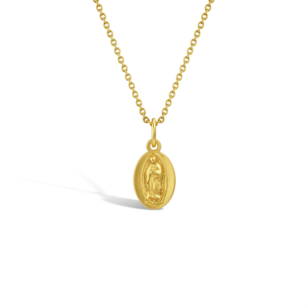 14k Our Lady of Guadalupe Coin Gold Kids / Children's / Girls Pendant