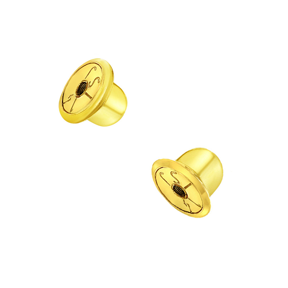 Replacement Pair (2) 14k Gold Earring Screw Backs Fits In Season Jewelry
