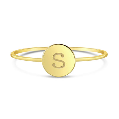14k Gold Round Signet Women's Ring