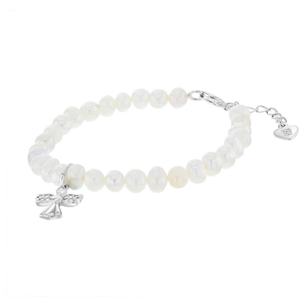 925 Sterling Silver Guardian Angel Necklace & Bracelet Jewelry Set For Girls